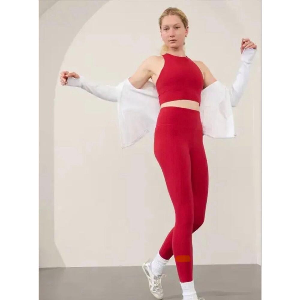 Athleta Ultra High Rise Elation Tight Womens Size M in Clover Berry Red - Yoga